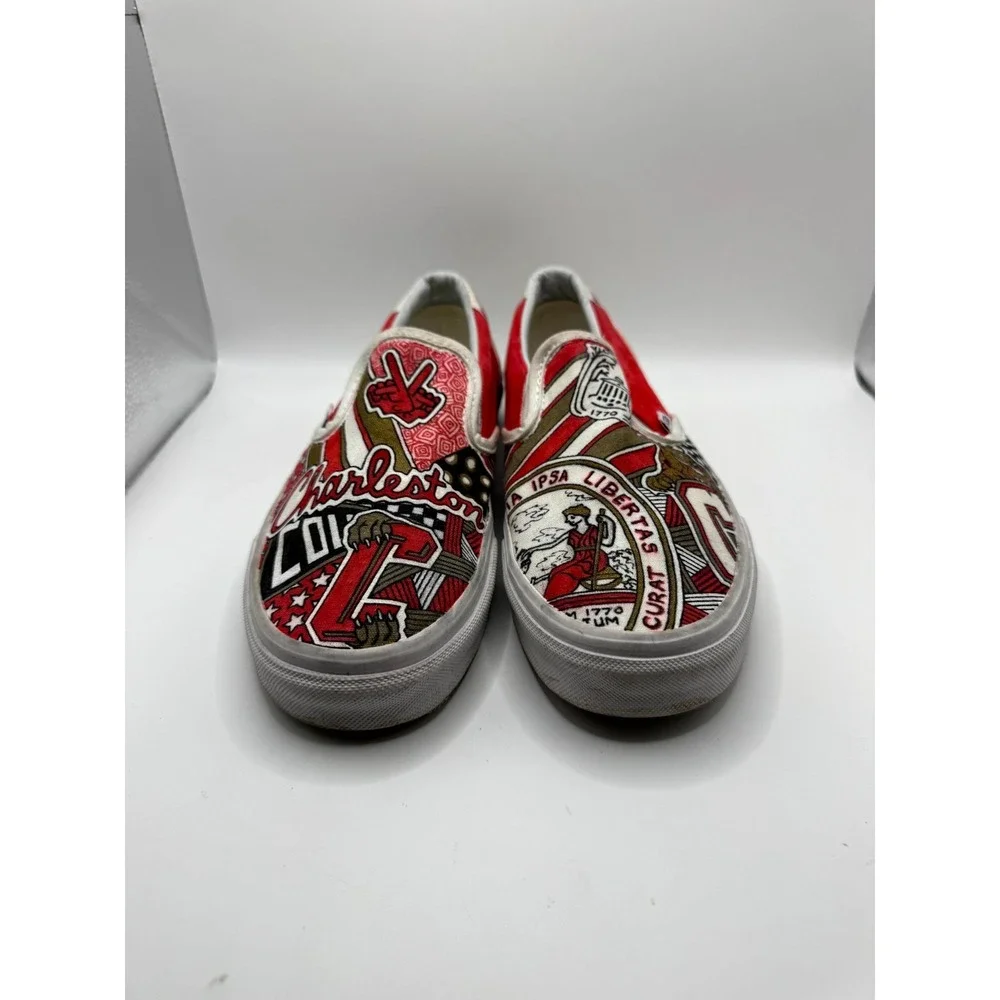 Vans Off The Wall 721356 Mens 7 College of Charleston Multicolor Skate Shoes